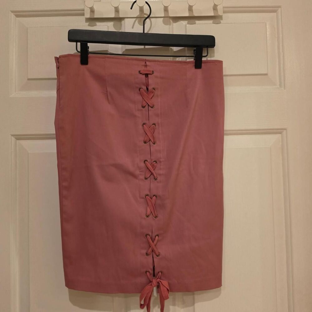 Y2K XOXO Pink Lace-Up Skirt